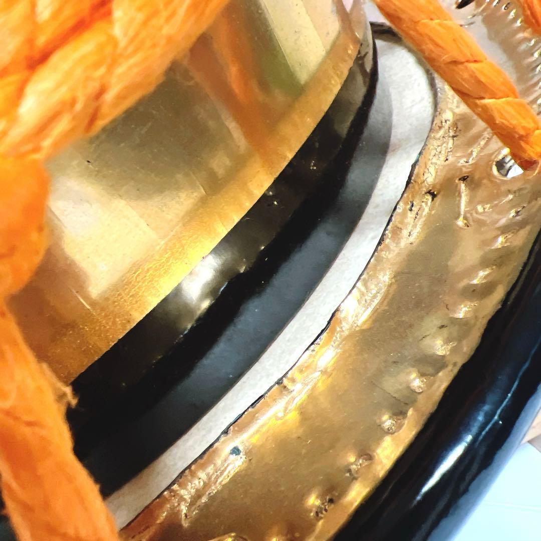 【良品】締め太鼓　和太鼓 35.5cm x 16cm 木製スタンド　金彩　蒔絵