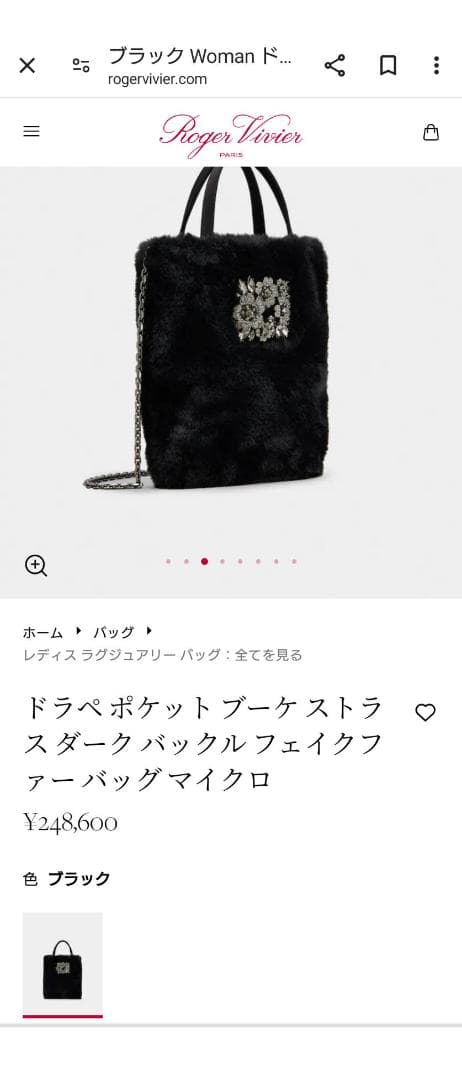 Roger Vivierドラペポケットブーケストラスダークバックルバッグマイクロ