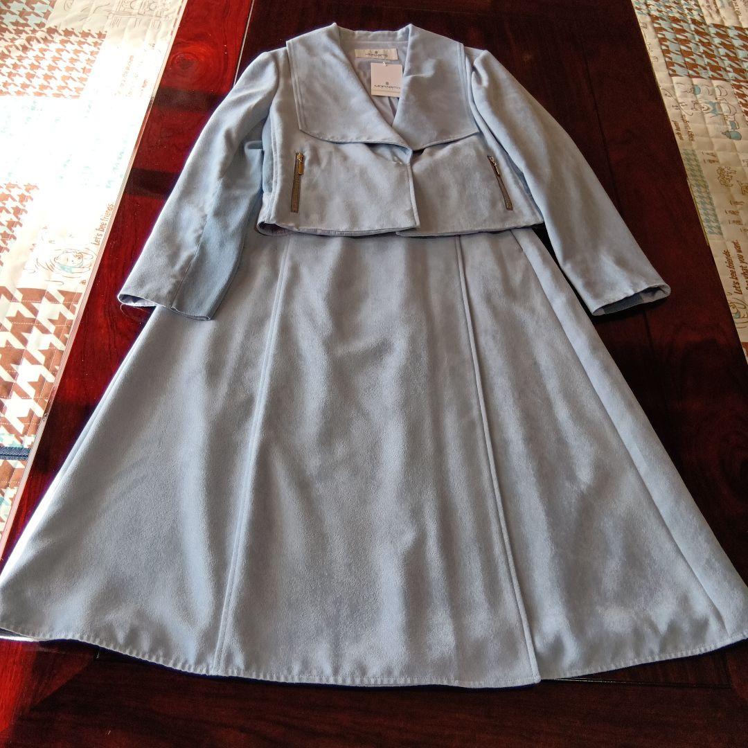 ☆yacco☆薄い水色のスカートとジャケットです❣ coca コットンボイルフレアスカート コカ スカート ロング・マキシ