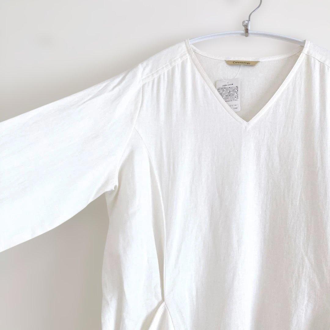 タグ付き✨ カレンソロジー コットンリネンワンピース 白 F 綿麻の通販
