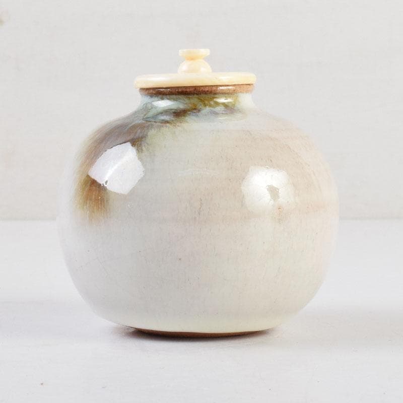 よりまき様専用 茶道具 板谷波山作 素釉 茶入 仕覆付 共箱 D 9192