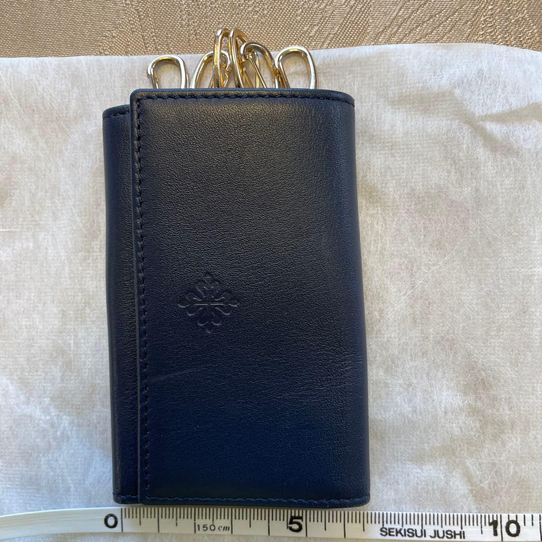 パテックフィリップ レザー ネイビー キーホルダー 希少品 美中古 濃紺
