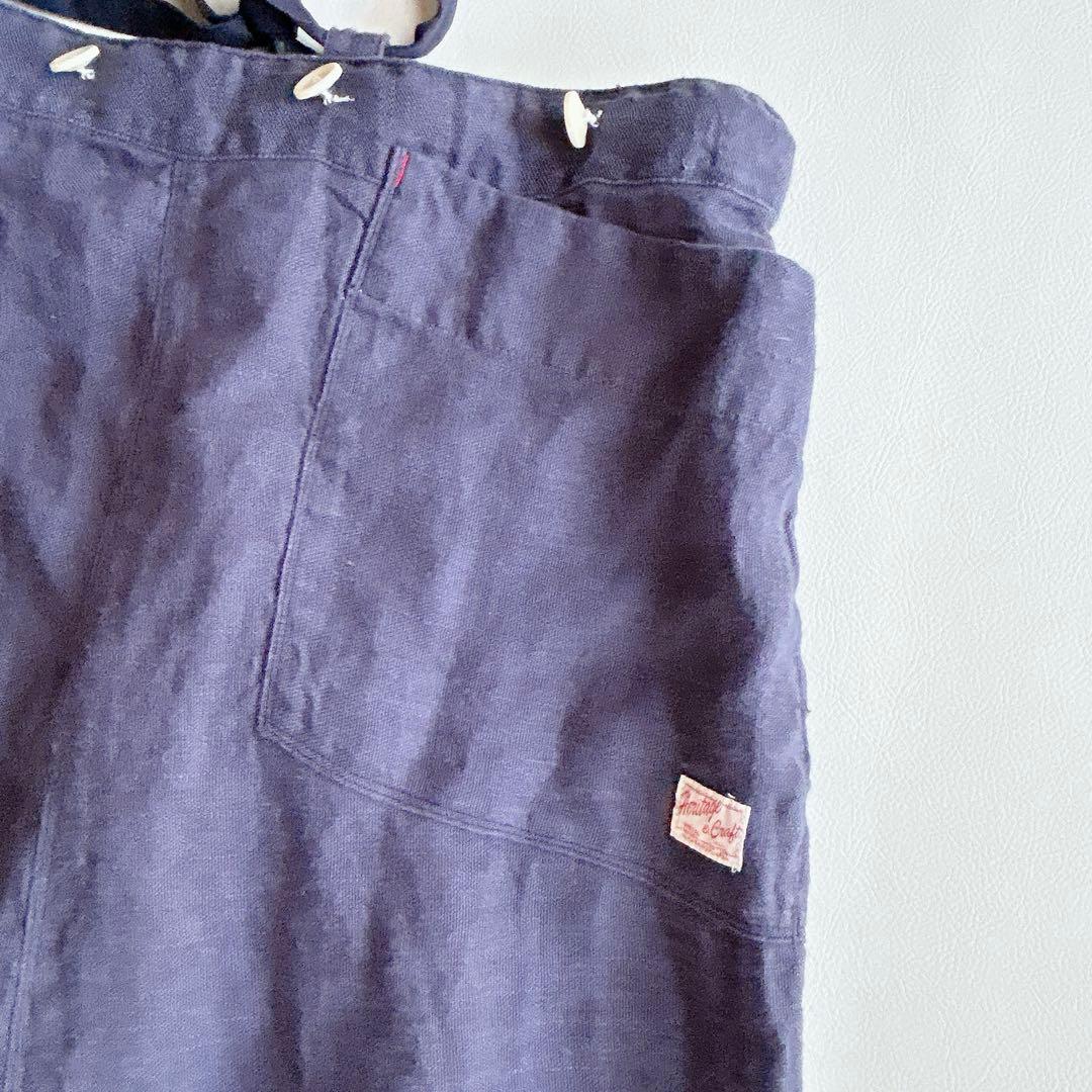 快晴堂謹製 ⿻ リネンヘンプ エプロンサロペット サルエル ナチュラル