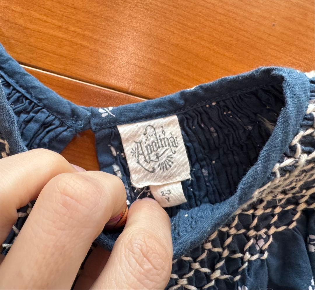 Apolina】SISSY smock dress刺繍ワンピース 2-3y - メルカリ