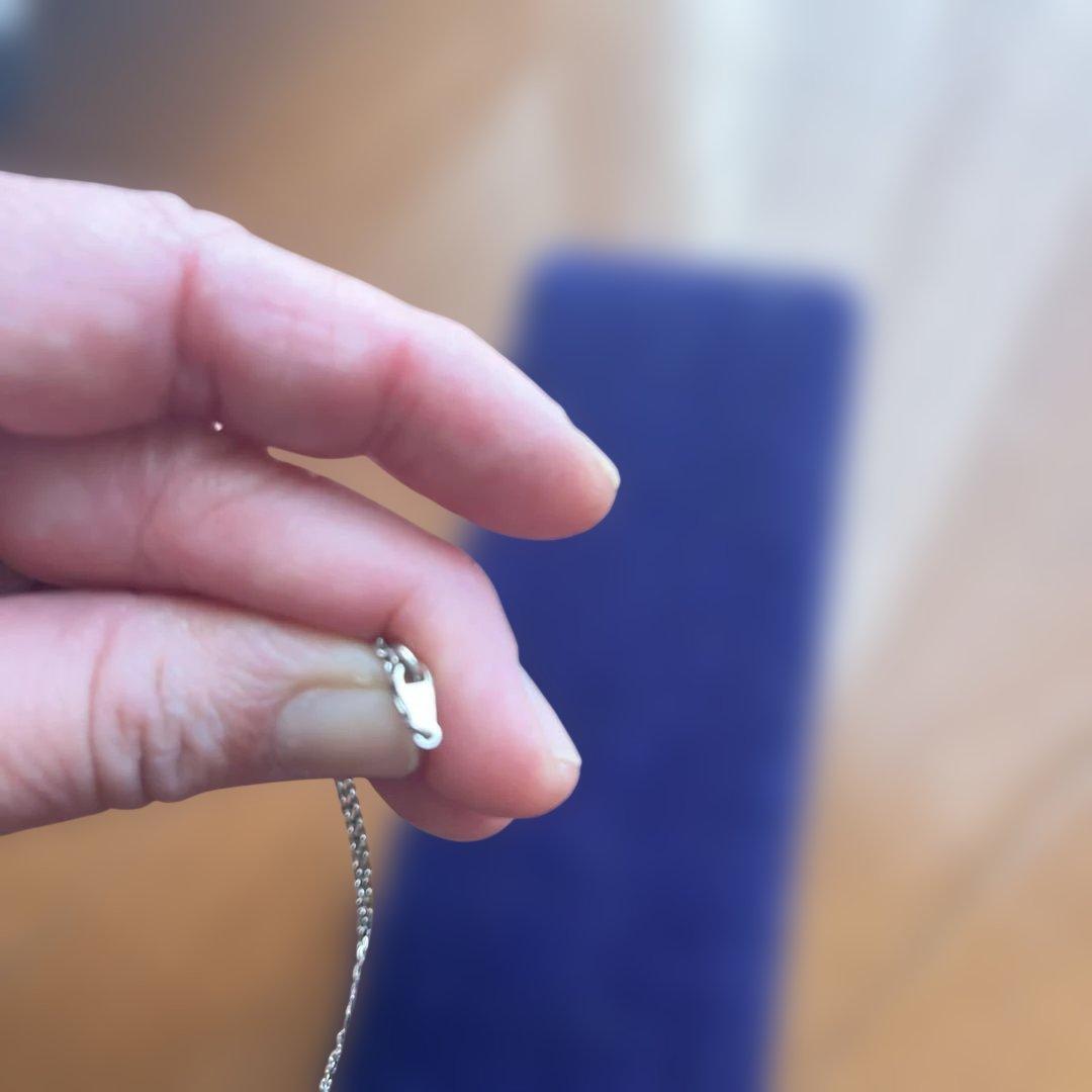 半*い様 シルバーペンダントネックレス 青色ストー50年前 名前彫って