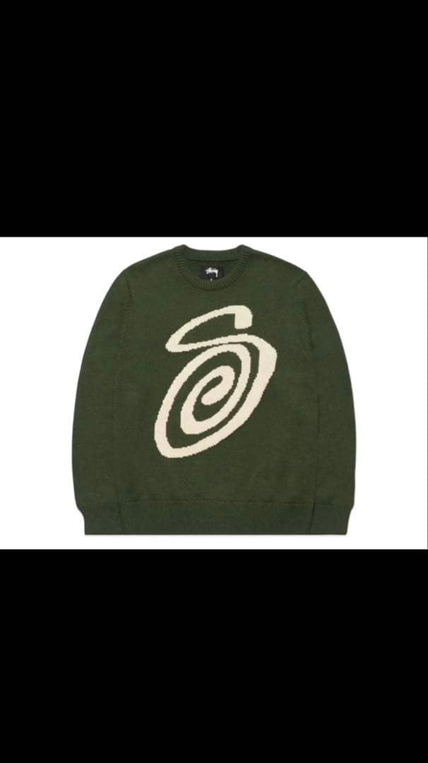 Stussy スワールロゴ ニットセーター Lサイズ - メルカリ