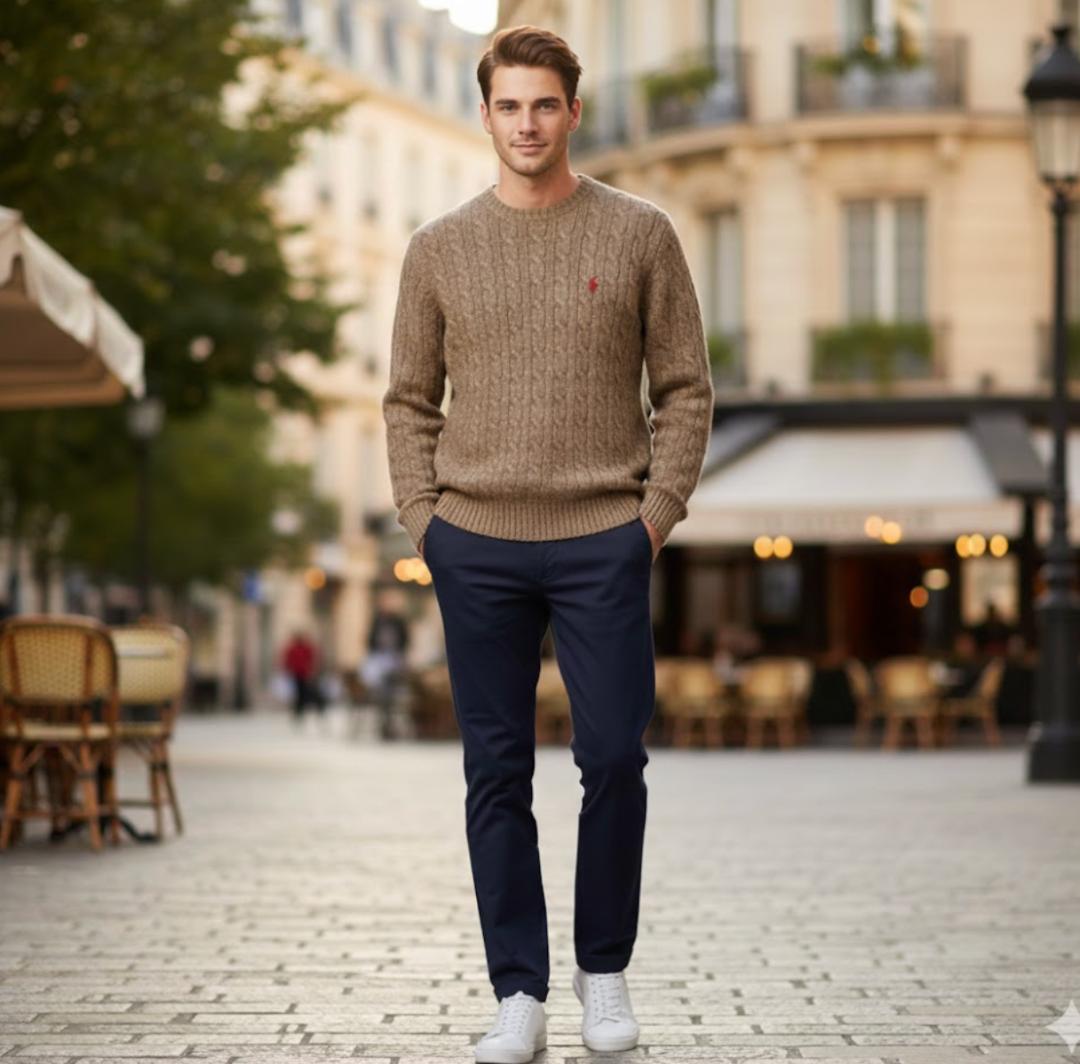 90s ポロバイラルフローレン ウール ケーブルニット ポニー M キャメル 90s ポロバイラルフローレン ウール ケーブルニット ポニー M キャメル