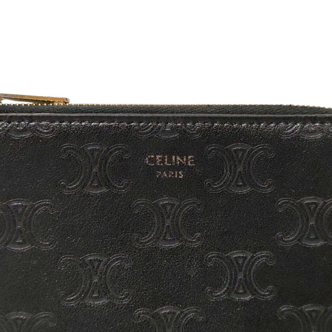 極美品＊セリーヌ トリオンフ コイン&カードケース 財布 ブラック