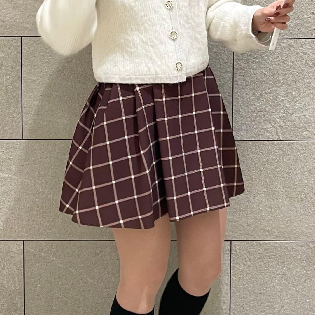 Riu Windowpane tuck short skirt