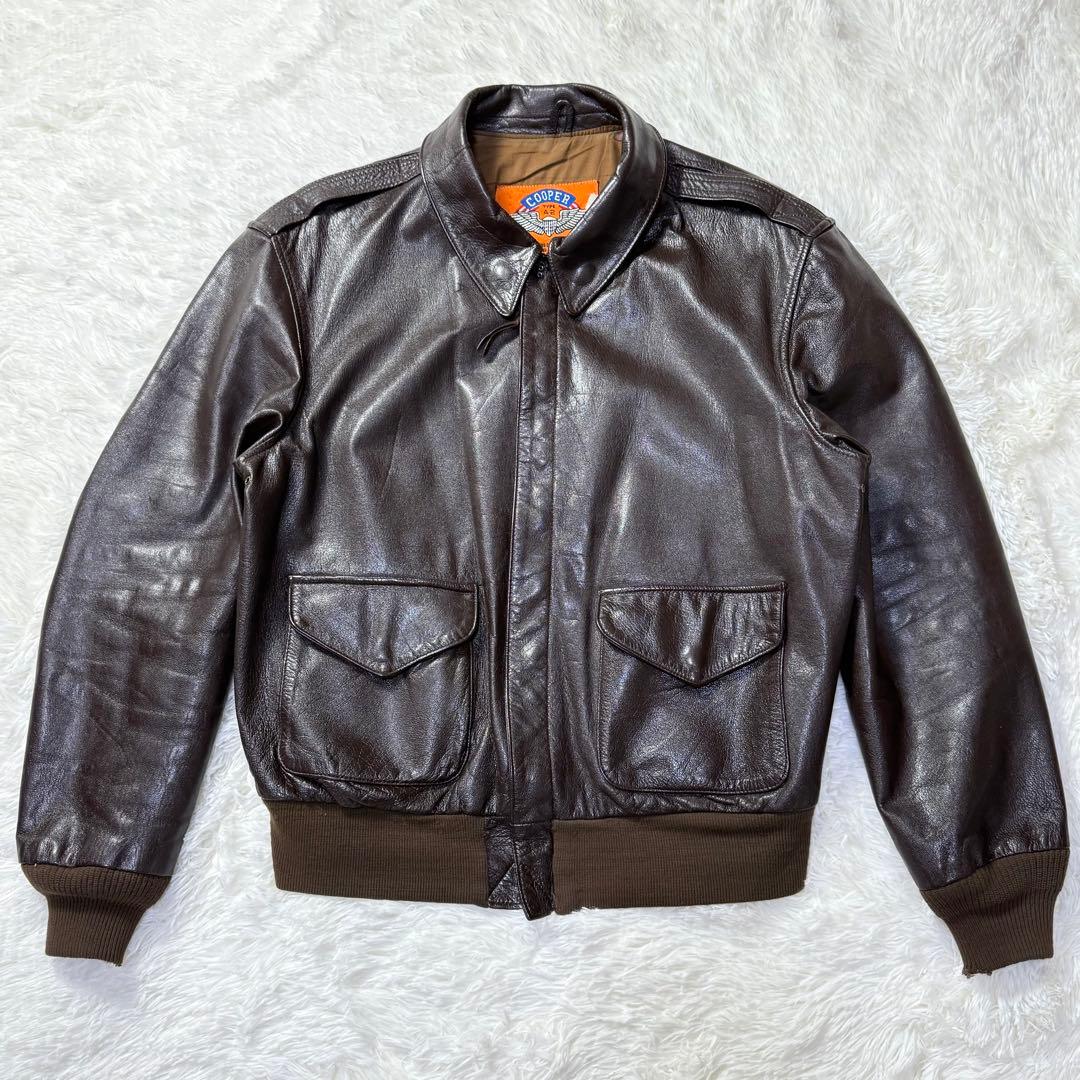 USA製 山羊革】クーパー A-2 フライトレザージャケット 赤茶 42 - メルカリ