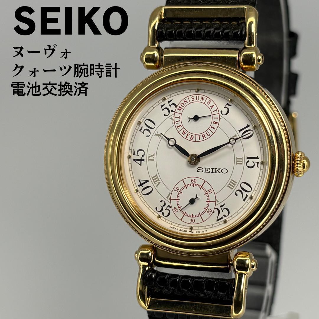 新品同様品 SEIKO セイコー ヌーヴォ 高級クォーツ腕時計 電池交換済 SEIKO Nouveau セイコー ヌーヴォ 1985年 セイコー諏訪工場製