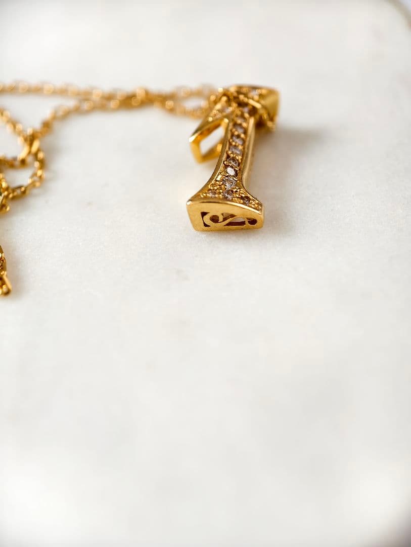 ゆきざき ノンブル ダイヤ ネックレス K18 0.17ct ギャランティ付属