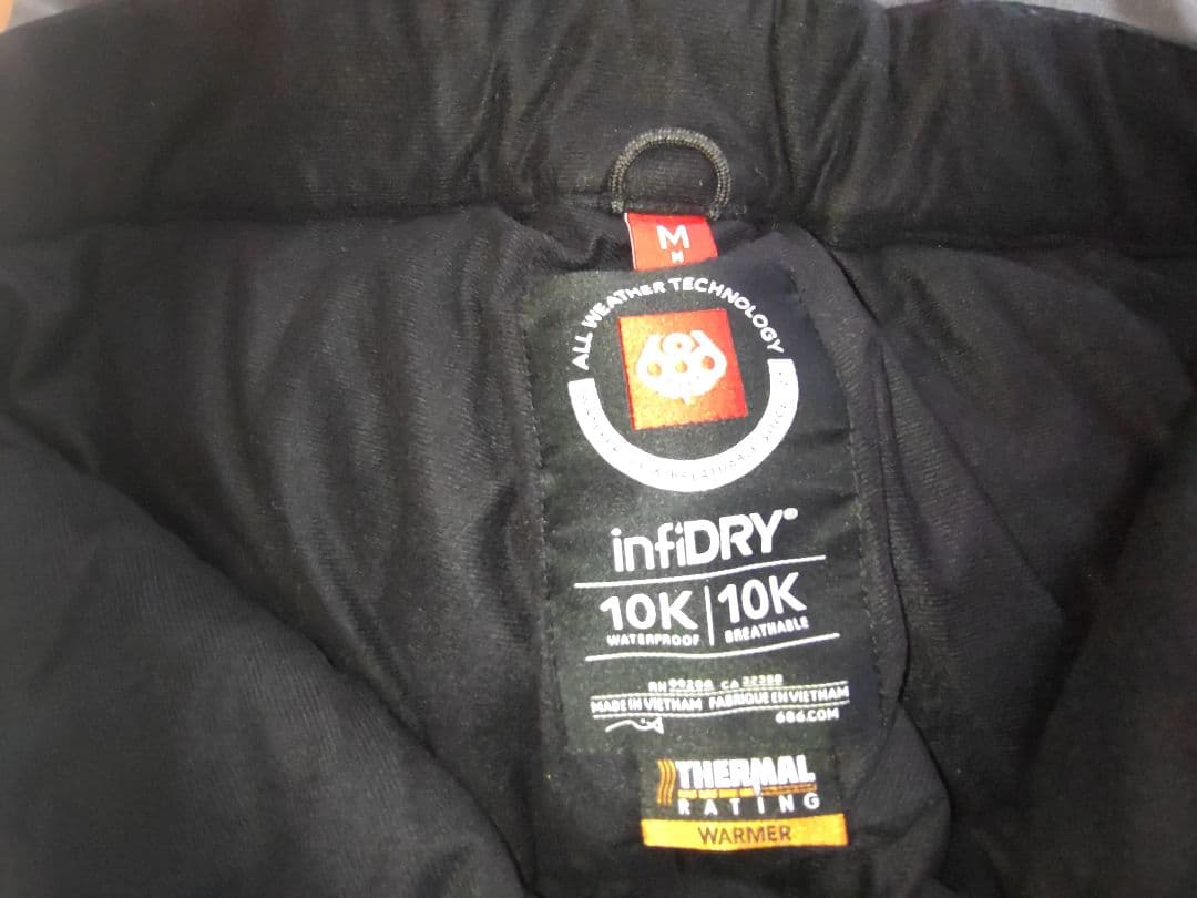 686 スノーボード スキー ウェア 上下 Мサイズ アンセムパウダーガード付