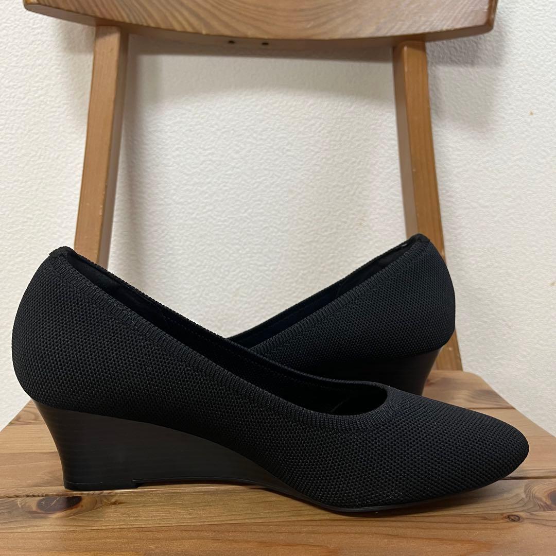 VIVAIA パンプス ウェッジソール ブラック メッシュ ニット ヒール 39