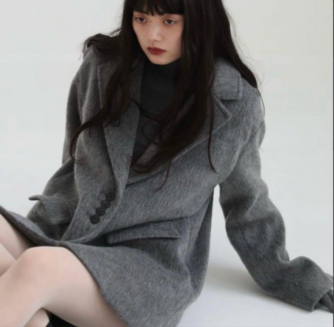 aere シャギージャケットコート グレー 38 - メルカリ