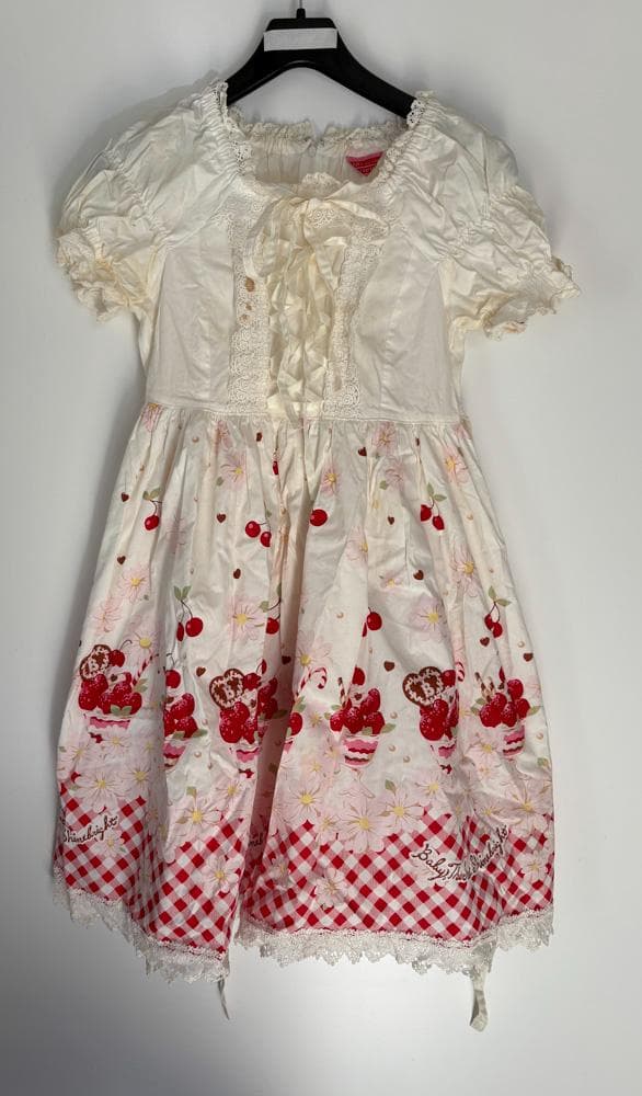 BABY,THE STARS SHINE BRIGHTさくらんぼ柄半袖(難あり） Kumya's Cherry ♡ Strawberry JSK II by Baby, the Stars Shine Bright