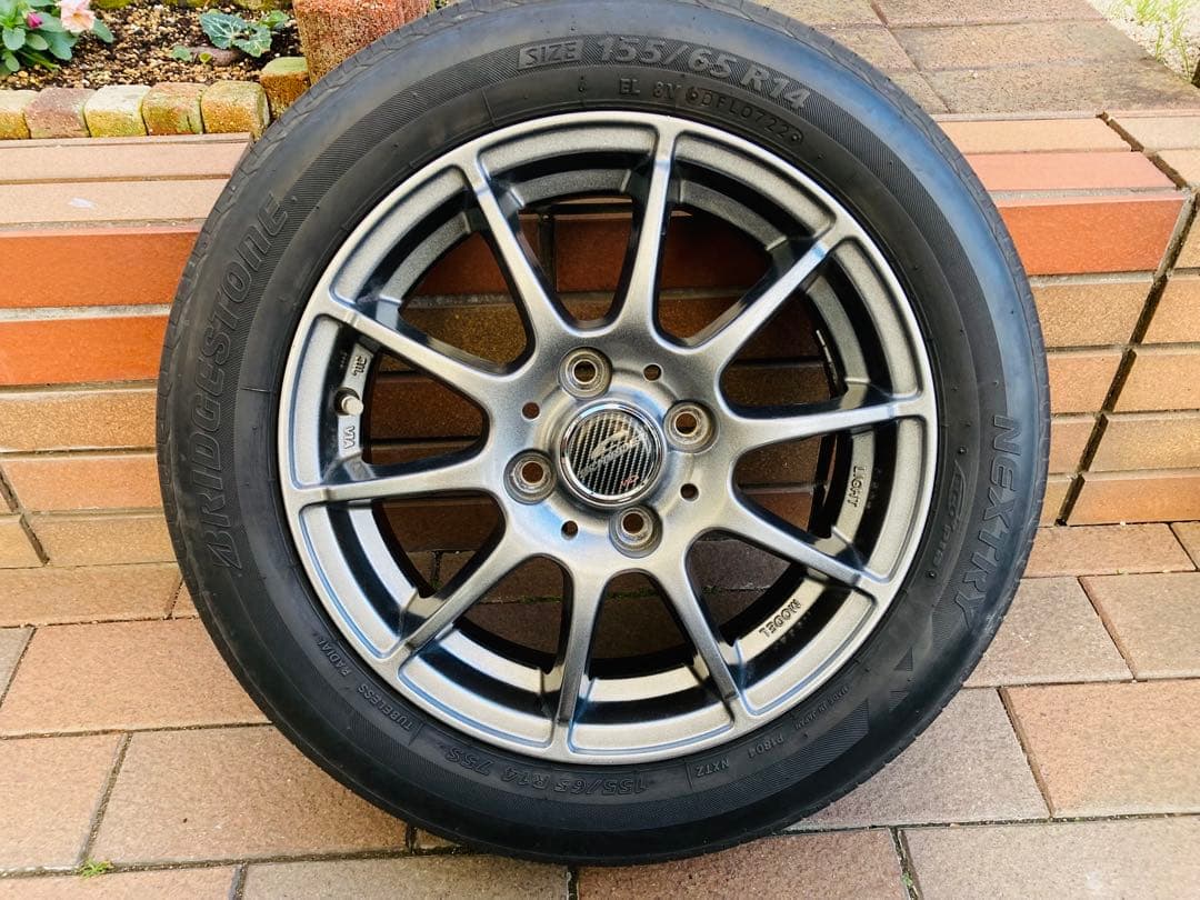 軽自動車用アルミホイール4本 激安 中古 4本セット 】 5スポークタイプ 軽自動車用 社外 アルミ