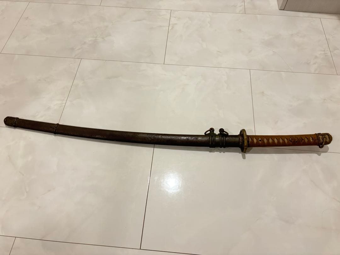 早い者勝ち　希少　レア　日本軍 布巻き 日本刀　模造刀　儀礼刀　年代物　軍刀 ☆尾形刀剣 軍刀 大日本帝国 陸軍 大刀 村田刀 軍茶柄 軍茶木鞘 GN-13