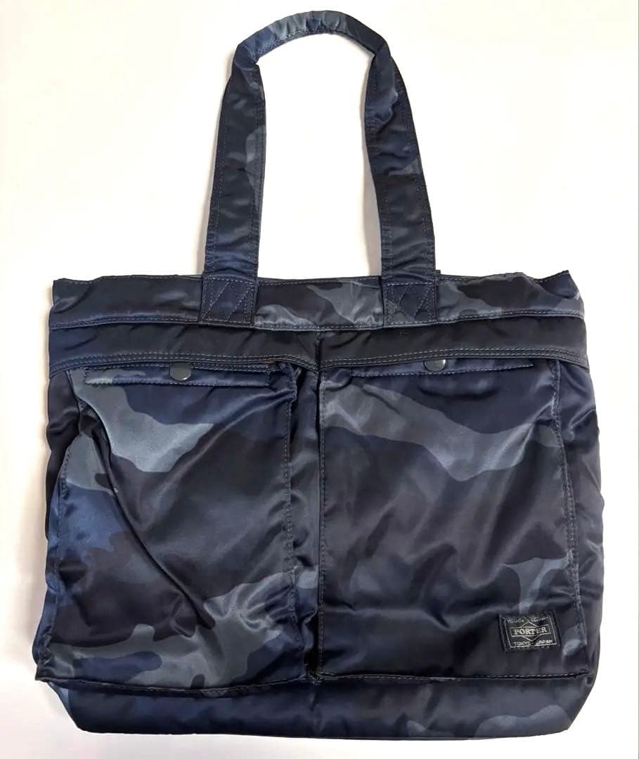 PORTER ポータータンカートートバッグ迷彩柄ネイビー30th