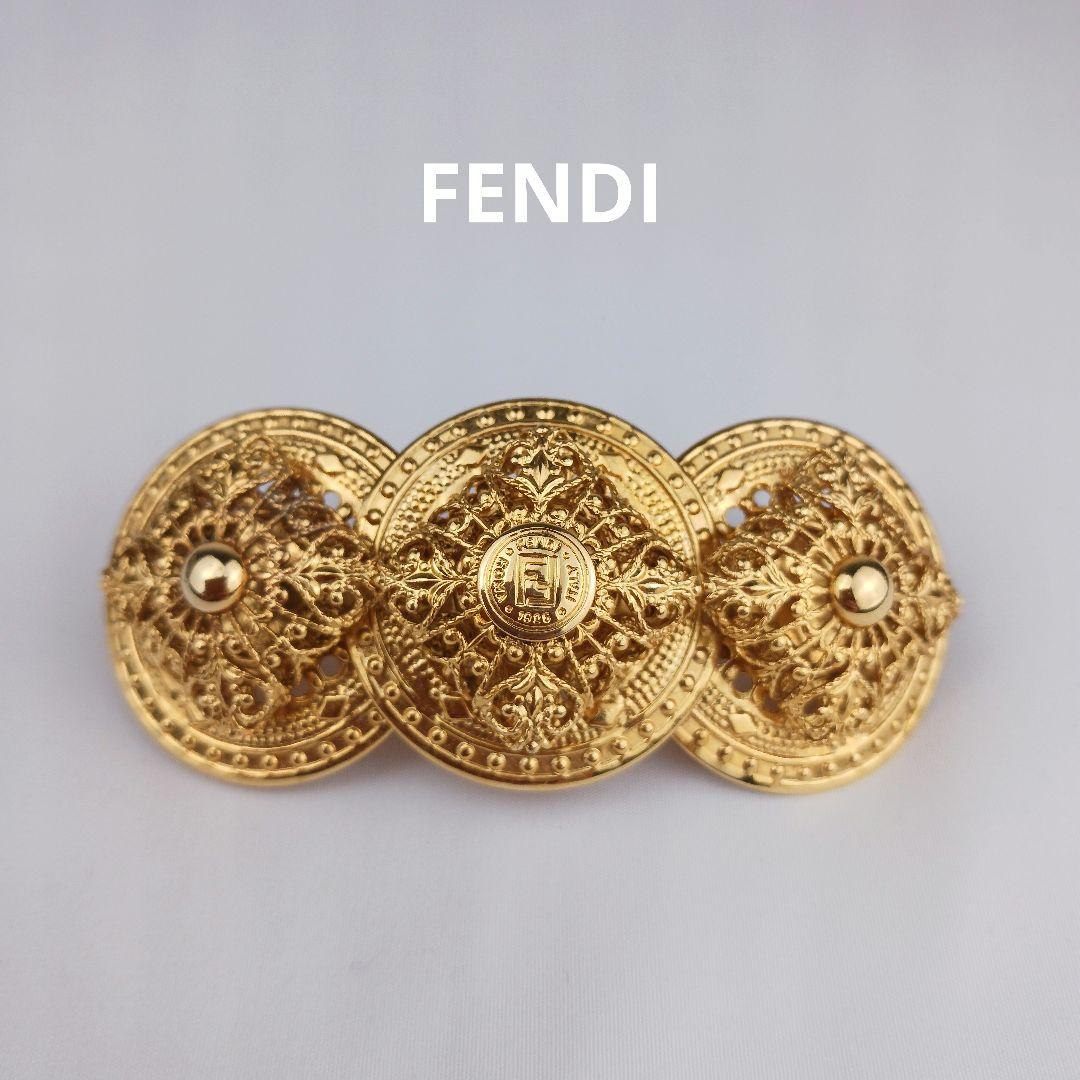 FENDI フェンディ バレッタ ヴィンテージ アンティーク オールド ゴールド FENDI ゴールドロゴ バレッタ