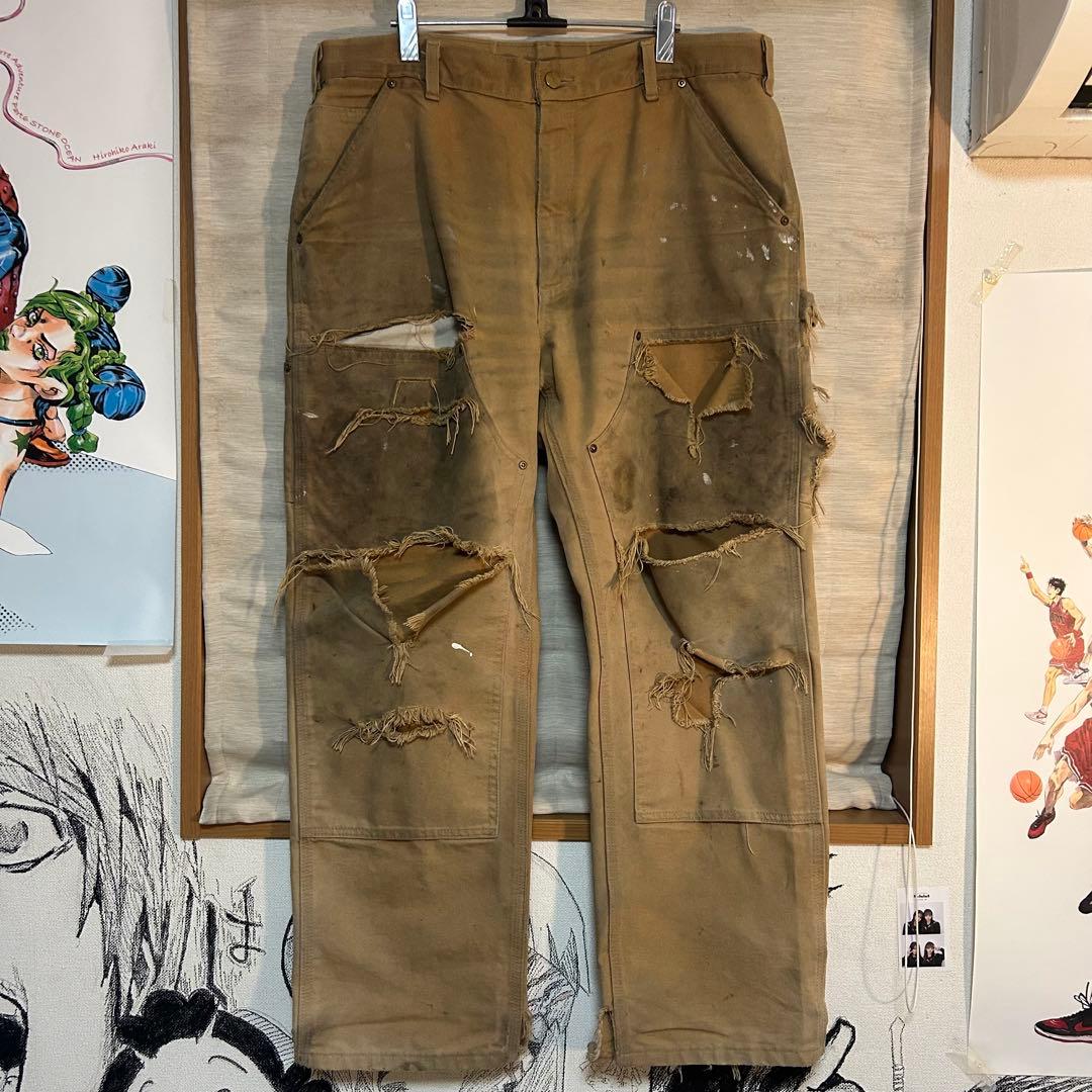 Carhartt ダブルニーパンツ 36×30 カーハート ボロ ダメージ - メルカリ