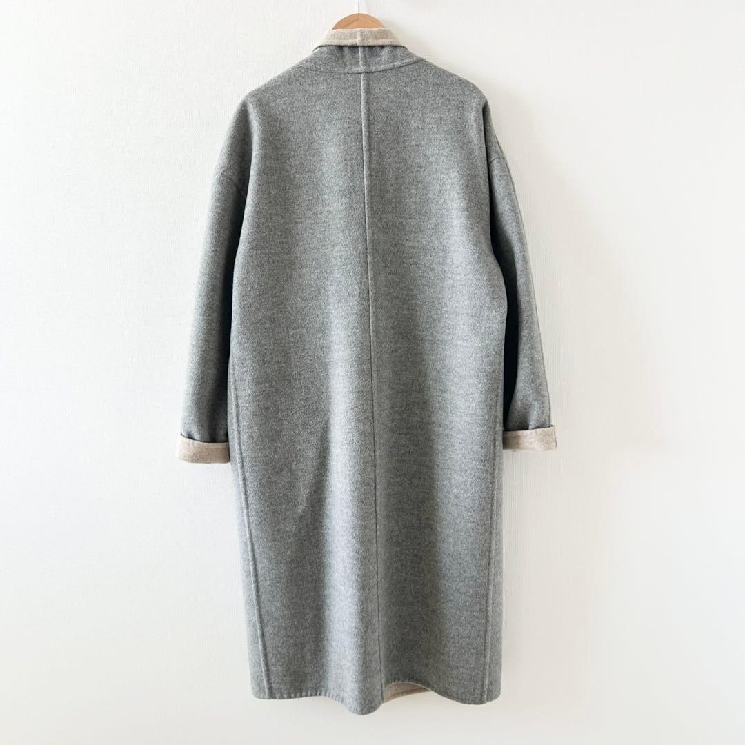美品✨マーロ ロングコート ダブルフェイスコート グレー 42
