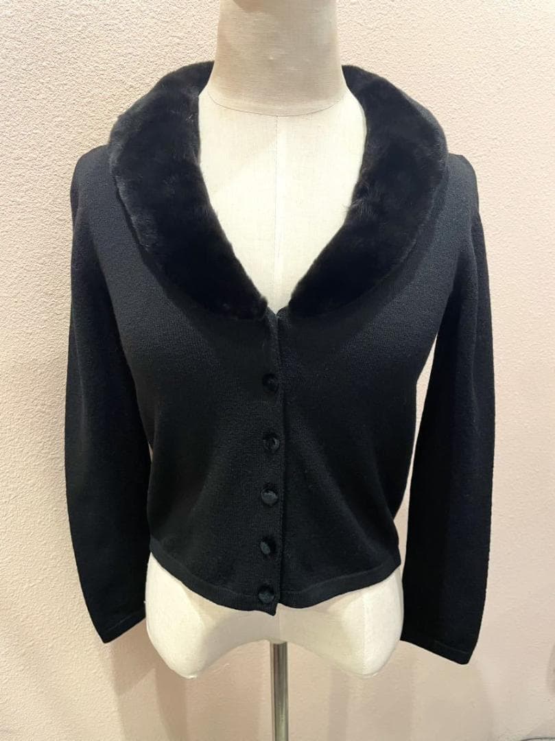 アンナモリナーリファー付きカーディガン44