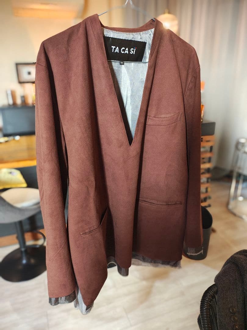 TA CA SI BEAMS ブラウン ノーカラー 46 タイムsail❣️ラピーヌ