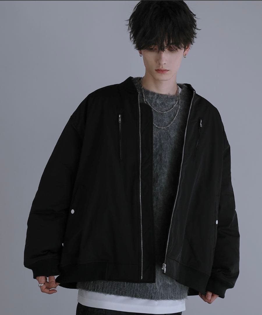 LILL】 ルーズシルエットメタルジップボリュームMA-1 ［M］ - メルカリ