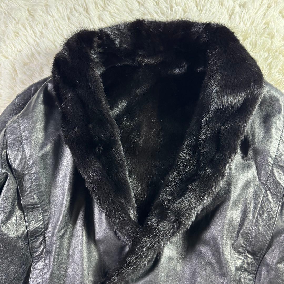 極美品・希少】SAGA MINK リバーシブル レザージャケット ミンク 黒
