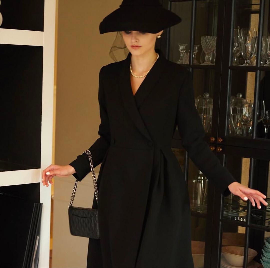 ツルバイマリコオイカワ ブラックフォーマル acacia 黒ワンピース