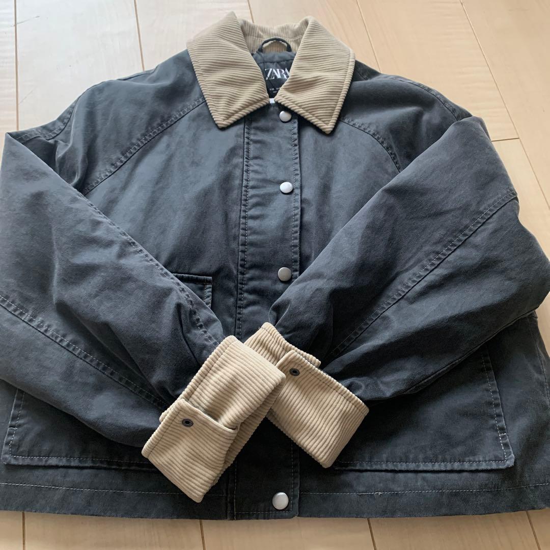 ZARAコントラストカラーワックスジャケット - メルカリ