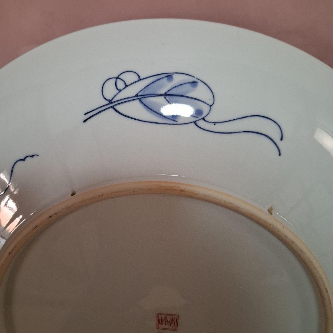 有田焼 秀峰窯 額皿 大皿 金彩染錦 輪花 飾り皿 花柄 46cm 皿立付 鳳凰