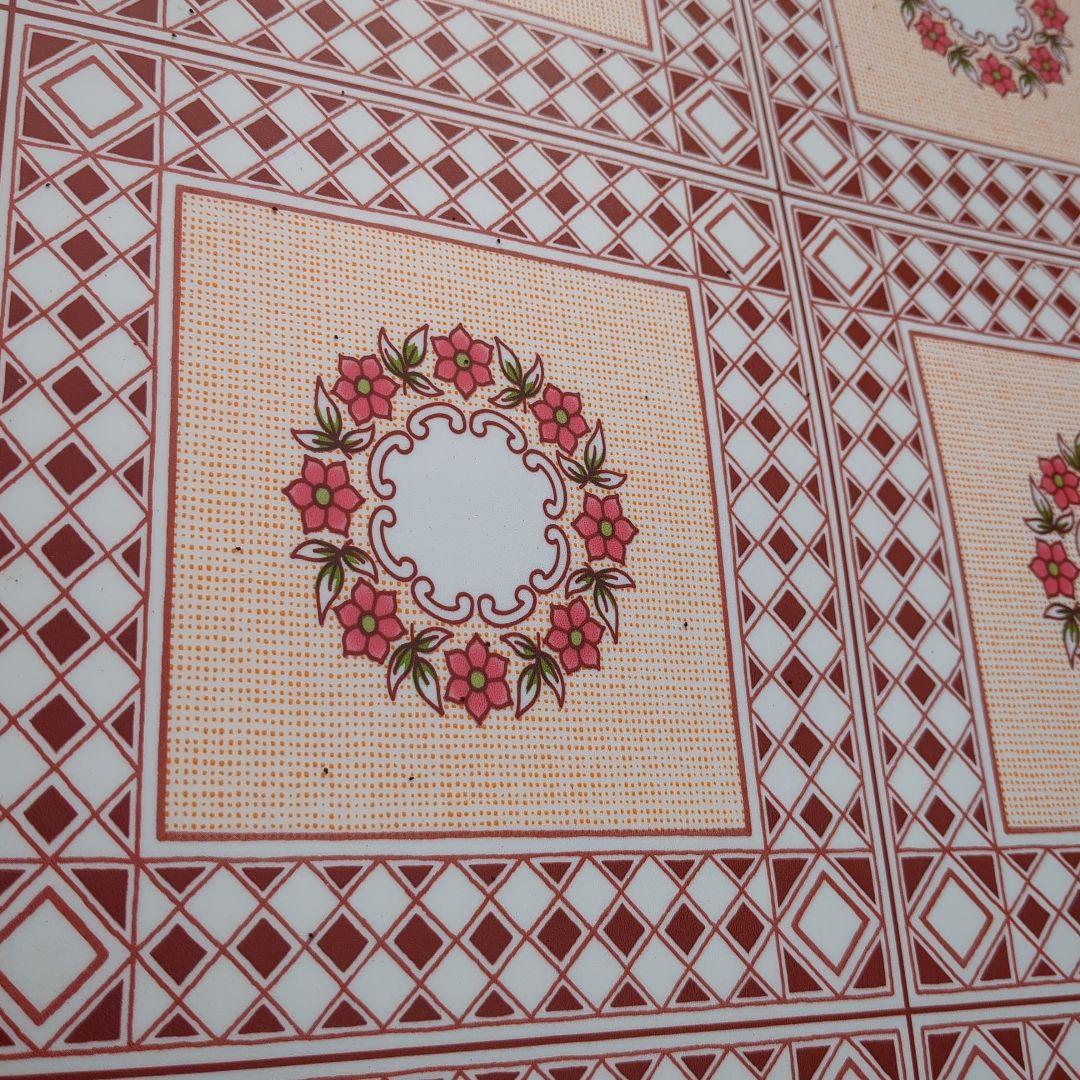 昭和レトロ ポップ クッションフロア マット タイル 花柄 店舗