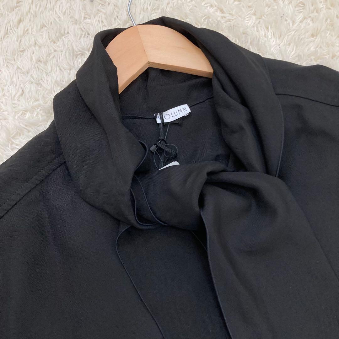 未使用✨定価5.9万 2024 コラム タイブラウス 黒 エストネーション 36