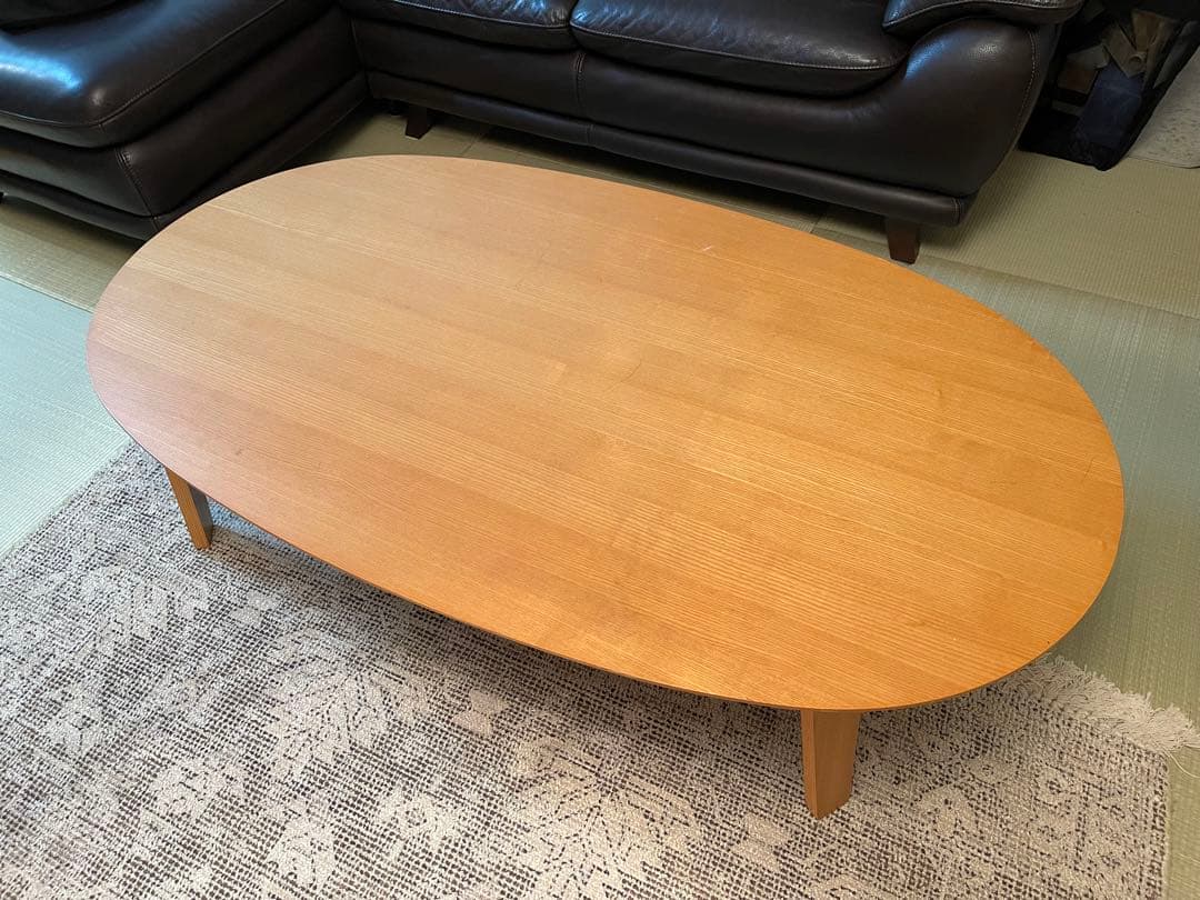 専用！■送料込■無印良品 木製楕円こたつ 曲木脚 フラットヒーター 楕円こたつ・本体・タモ材曲木脚・フラットヒーター／ナチュラル