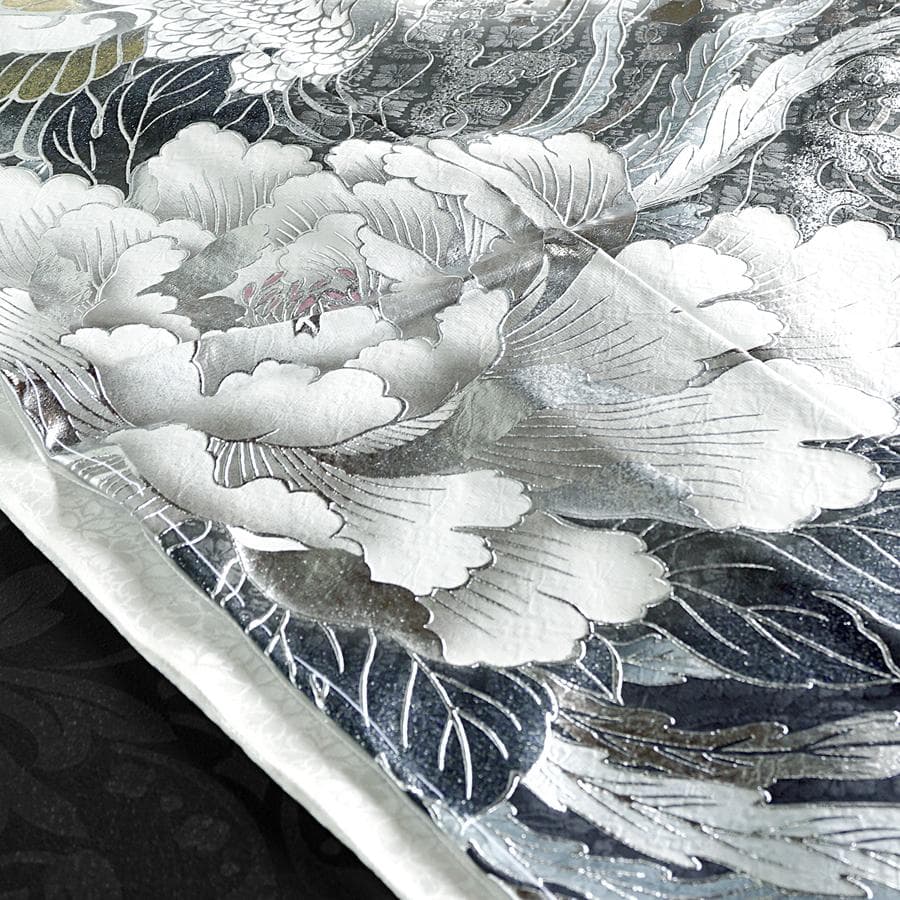 専用 ご予約 振袖単品 未仕立て 仮絵羽 関芳 龍 鳳凰 牡丹 墨色 成人式