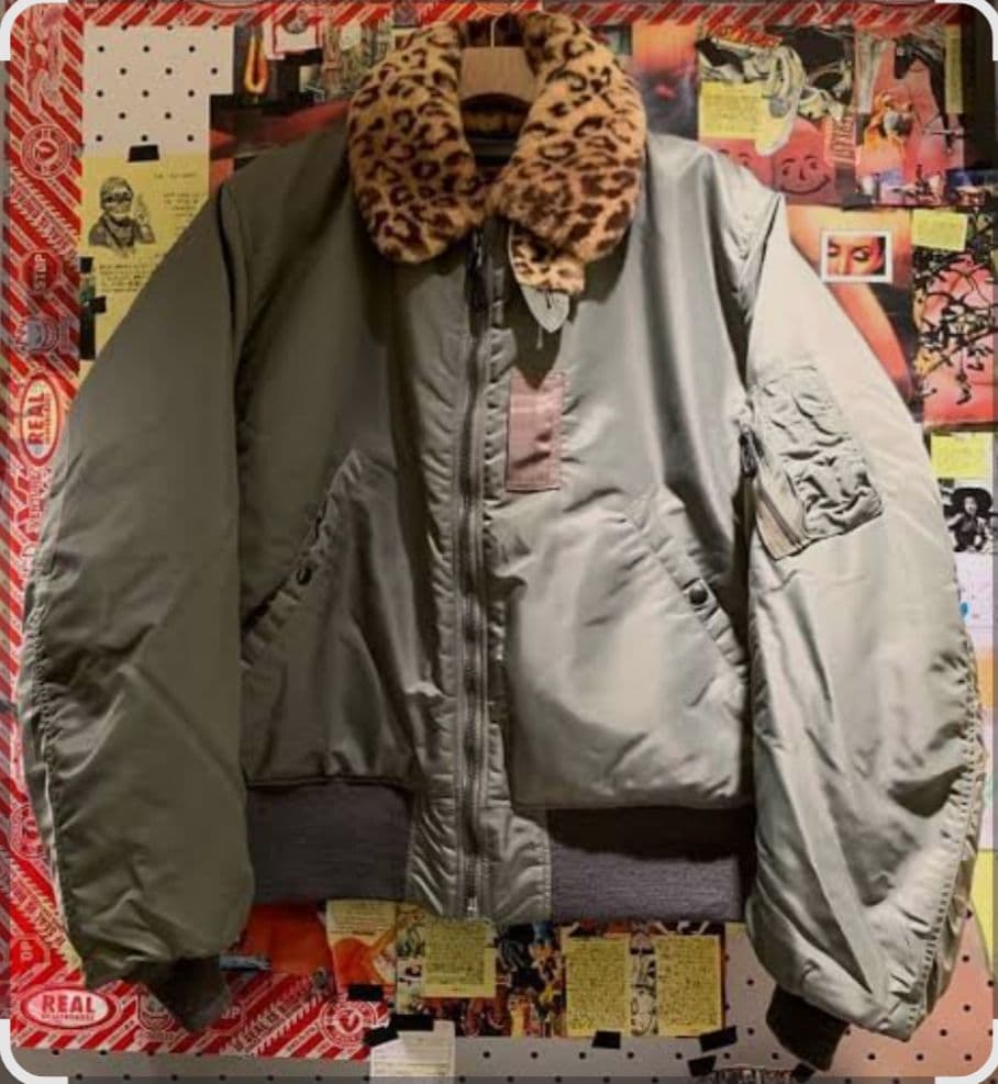 希少カラー 未使用品 バズリクソンズ SSZ B-15D 襟レオパード コラボ