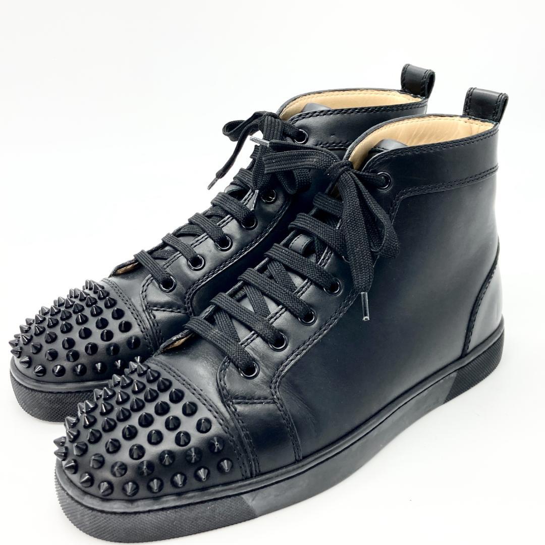 美品　 クリスチャン ルブタン ４０　ルイス フラット　スタッズ　スニーカー Christian Louboutin - Christian Louboutin ルイスフラット スタッズ