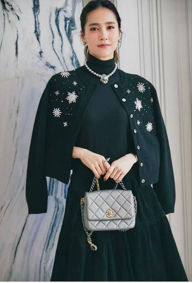 SEVENTEN by MIHO KAWAHITO スノーフレイクカーディガン スノーフレイクカーディガン(ブラック) - seventen