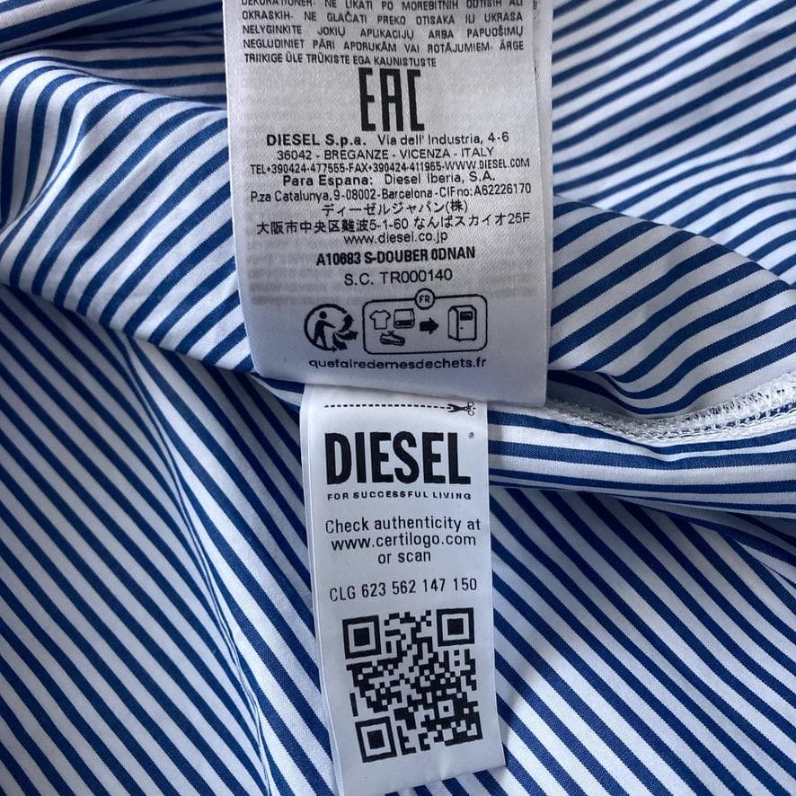 人気】DIESEL S-DOUBER ストライプ シャツ 52 オーバルD刺繍 - メルカリ