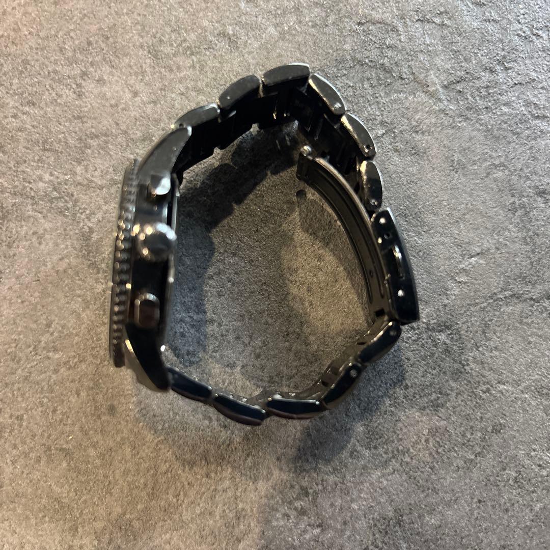 正規品】即日・匿名発送タケオキクチクロノグラフメンズ腕時計ブラック