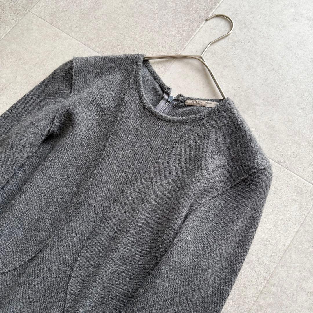 ボッテガヴェネタ ロングワンピース カシミヤ混 グレー 40 イタリア製
