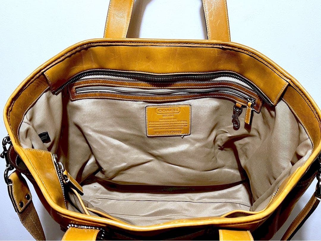 Coach コーチ オールレザーショルダー トートバッグ 旅行カ