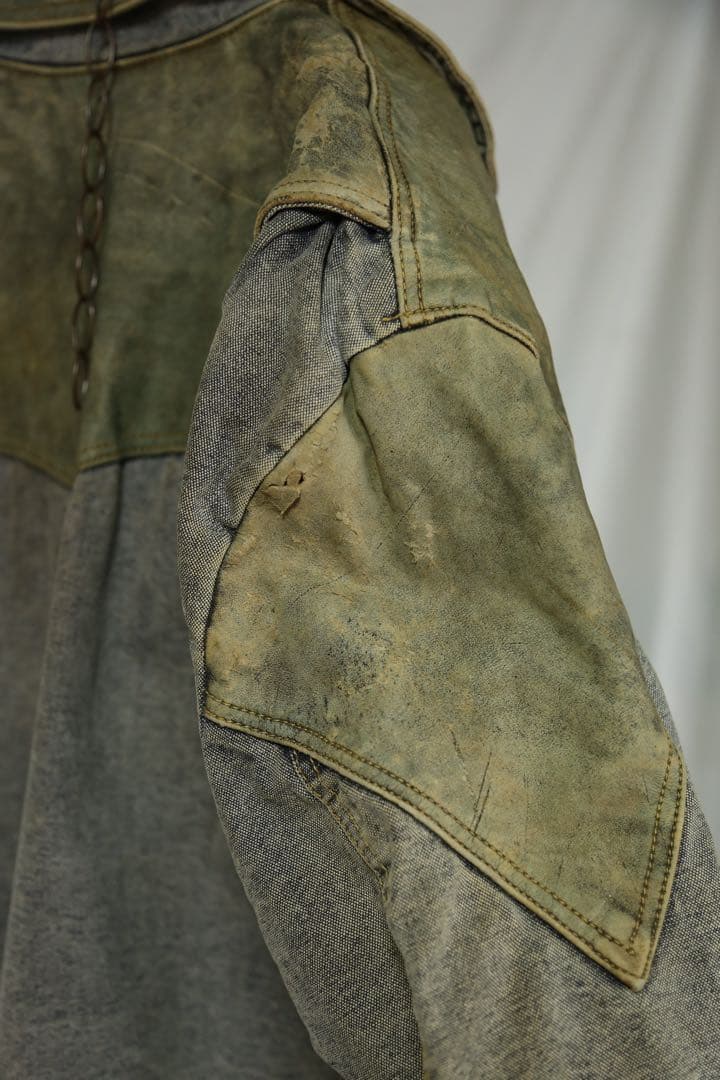 GUESS 1986's デニム×レザージャケットXL バックトゥザフューチャー