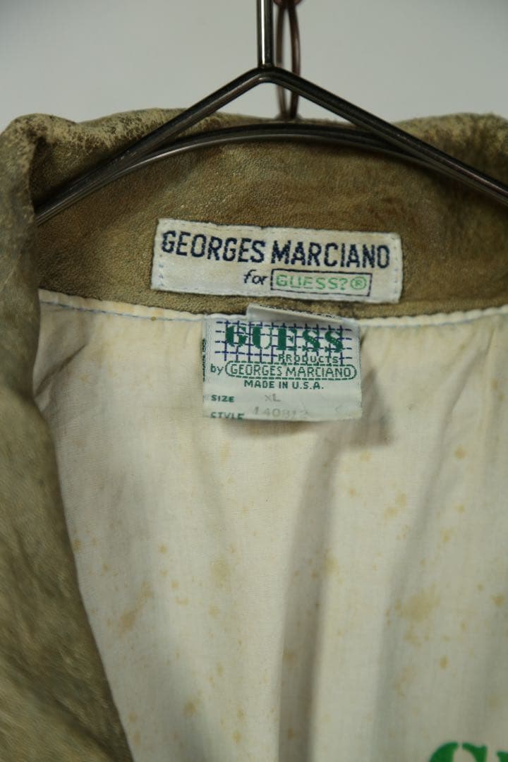 GUESS 1986's デニム×レザージャケットXL バックトゥザフューチャー