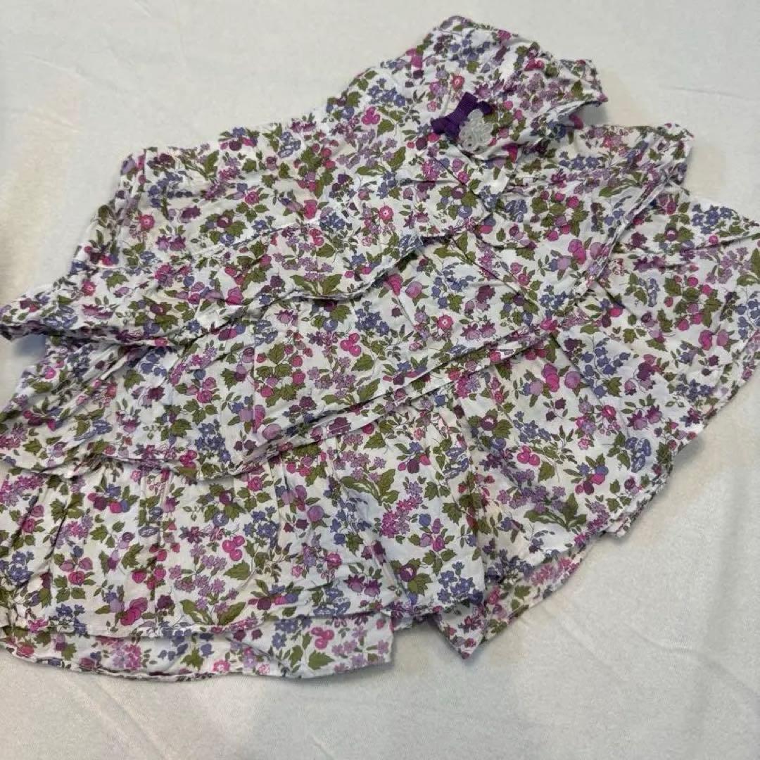 タルティーヌエショコラ リバティ リボン付きコットンキュロット