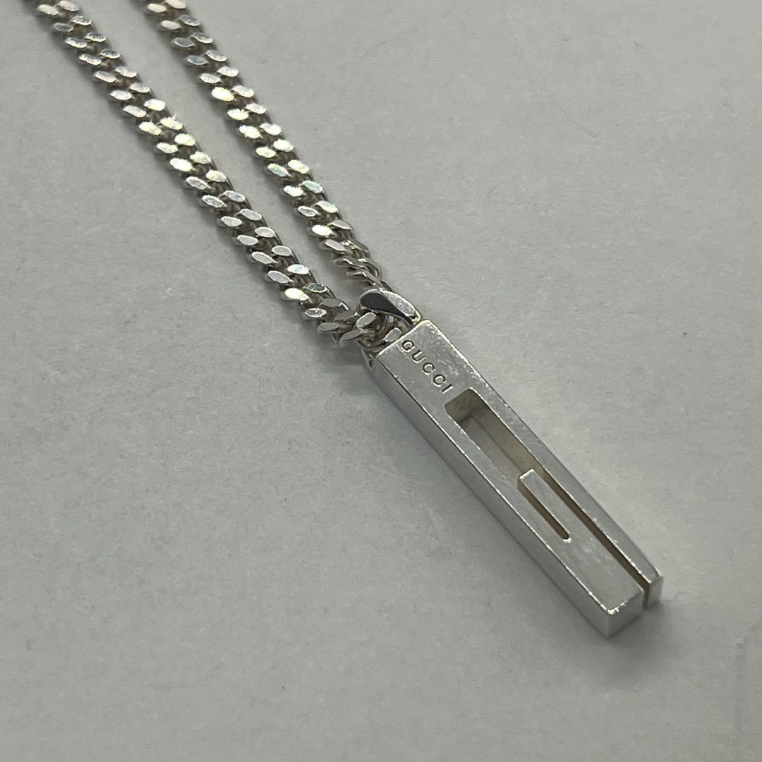 グッチ GUCCI ブランデッドG バー 喜平チェーン ネックレス AG925