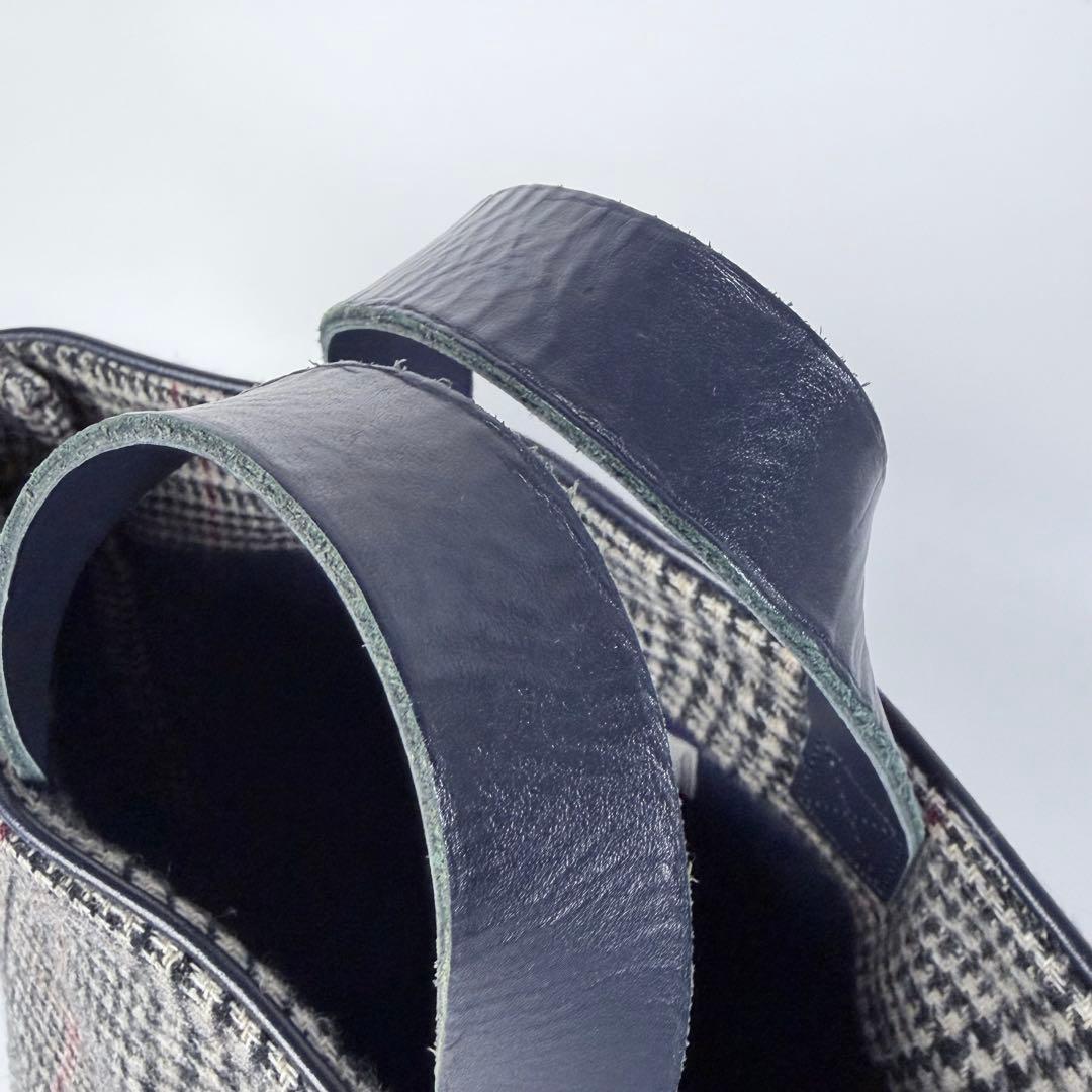 美品】ラドロー LUDLOW ウール ツイード グレンチェック トートバック