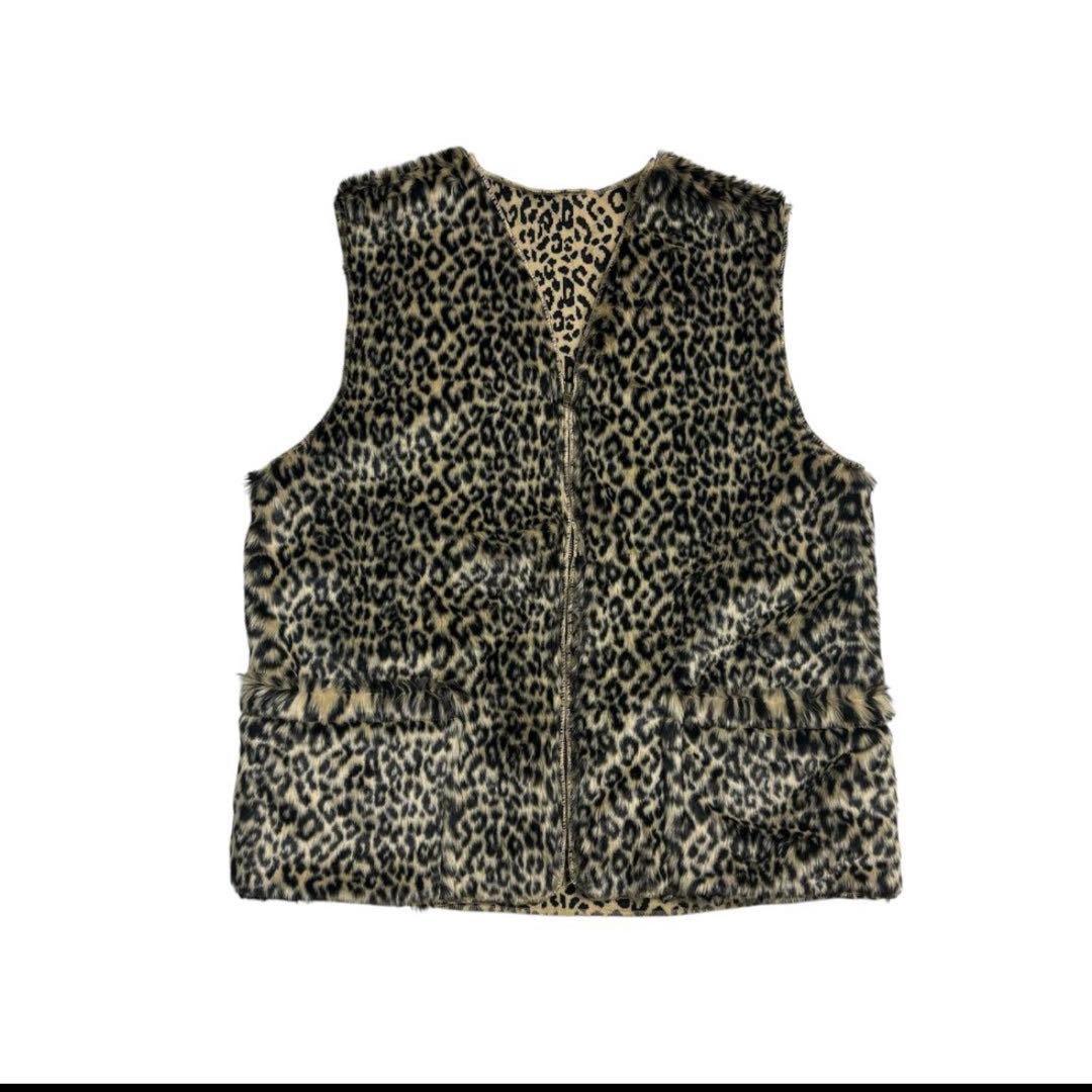 US Fake Fur Leopard Zip Up Vest ベスト　三軒茶屋 US 三軒茶屋 Leopard Vest ヒョウ柄 ベスト - メルカリ